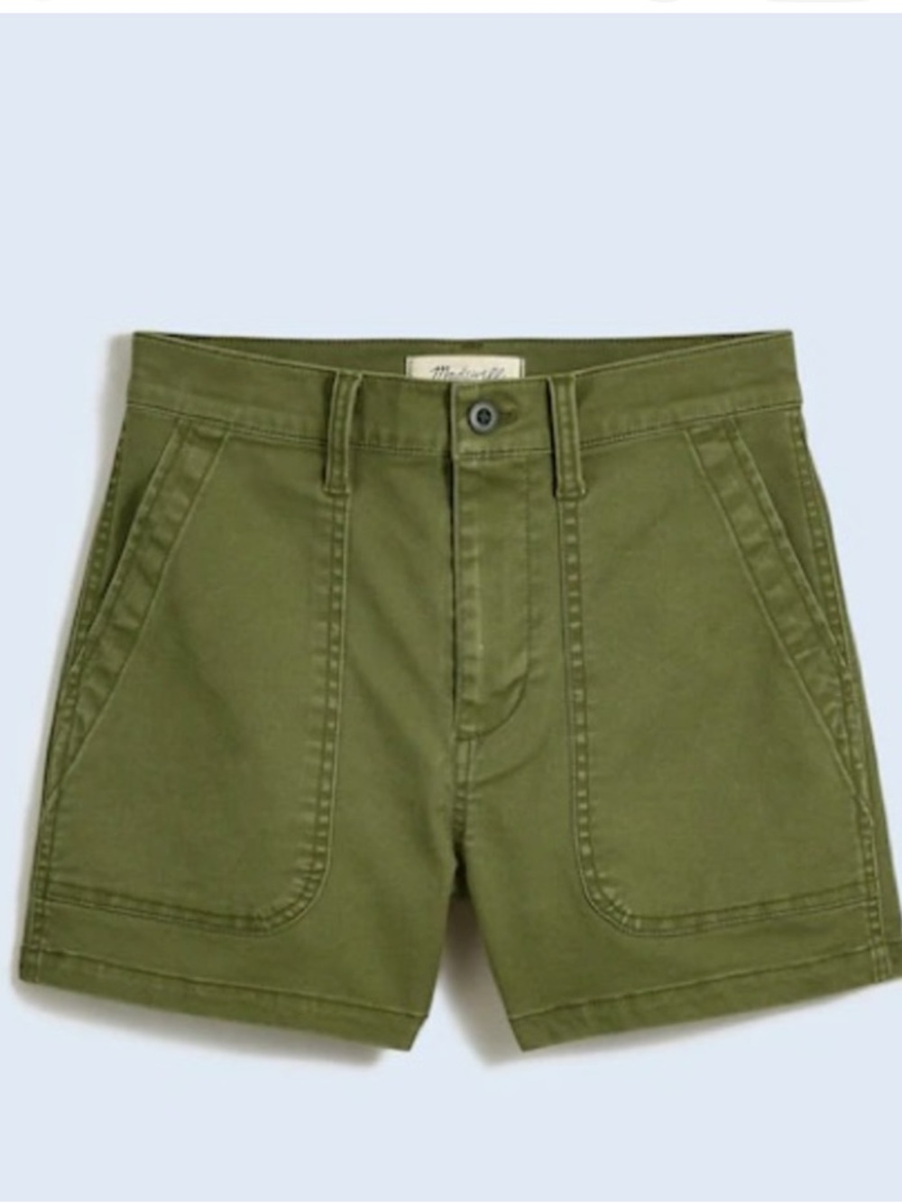 Madewell‎ Perfect Vintage Fatigue Shorts Olive Green High Rise Utility Summer 33